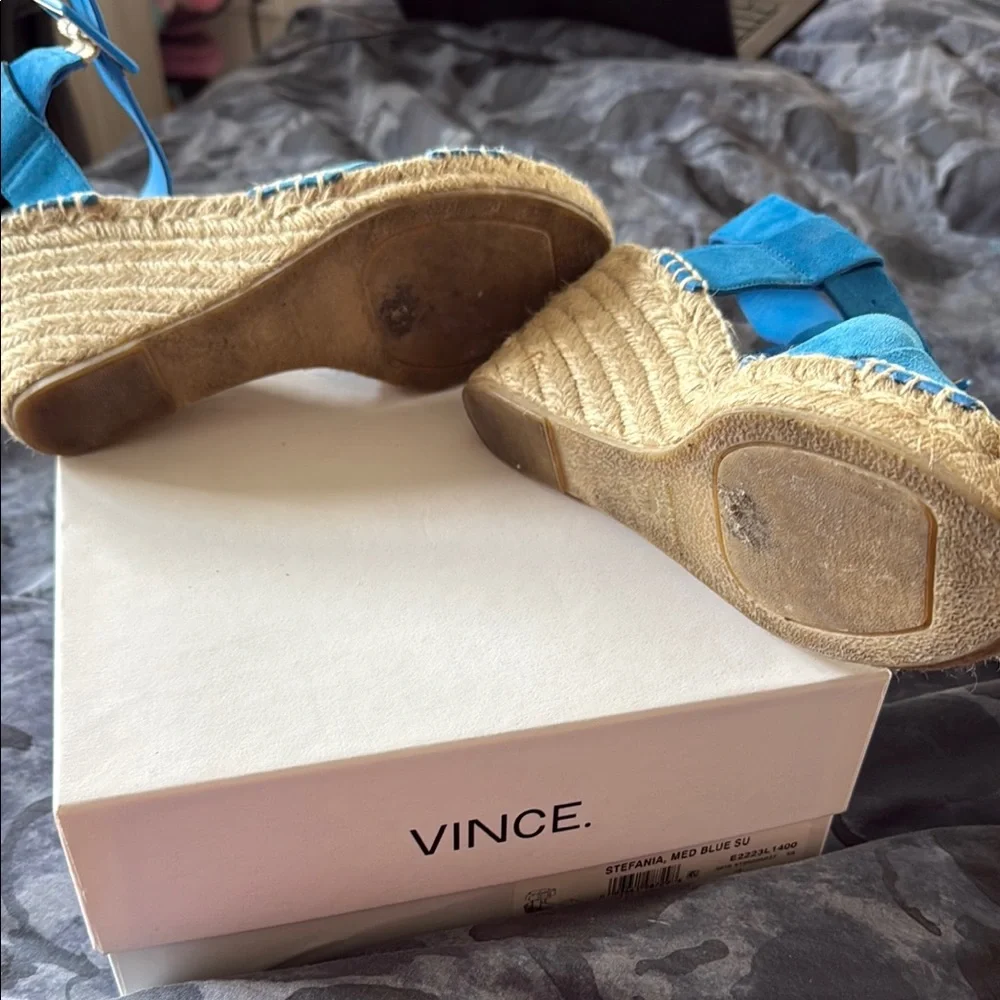 Vince Vibrant Blue Espadrille Sandals size 8